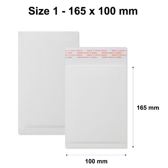 165x100mm White Corrugated Padded Envelopes
