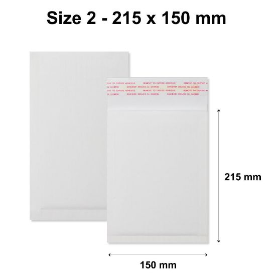 215x150mm White Corrugated Padded Envelopes