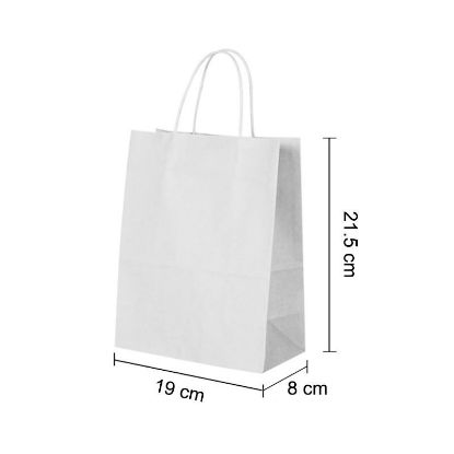 White KRAFT Twist Handle Paper Party and Gift Carrier Bags With Twisted Handles 