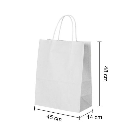 Grey Paper Carrier Bags with Twisted Paper Handles Size 22 x 18 x 8 