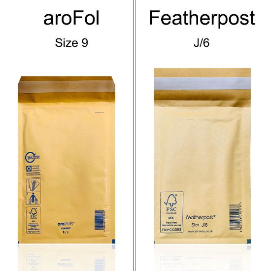 Picture of aroFol / Featherpost Padded Envelopes Mailer Gold J/6 - 445 x 300 mm - Box of 50