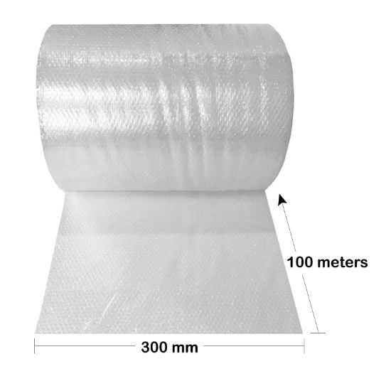 thumbnail image 2 of Polycell Clear Small Bubble Wrap Roll – 300mm X 100m – Biodegradable Packing Material 2 of 6