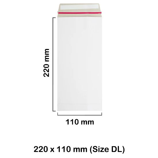 DL All Board White Envelopes Mailer