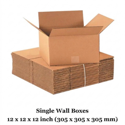 Single wall cardboard boxes - 12x12x12" inch