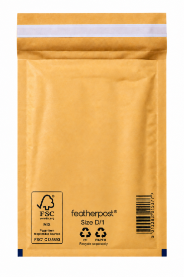Picture of Featherpost Padded Envelopes Mailer Gold D/1 - 265 x 180 mm - Box of 100