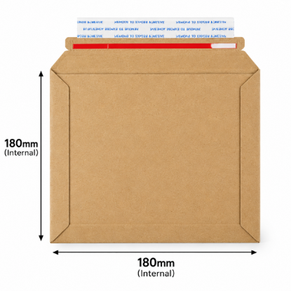 180 x 180mm Brown Rigid Cardboard Book Mailers 400gsm