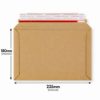 180 x 235mm Brown Rigid Cardboard Book Mailer with Peel & Seal Closure – Internal Dimensions
